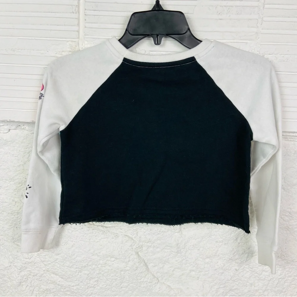 JUSTICE POWERPUFF fleece half cropped MY SUPER POWER IS ME girls shirt SZ XS 5/6